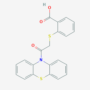 molecular formula C21H15NO3S2 B2495241 2-{[2-oxo-2-(10H-phenothiazin-10-yl)ethyl]sulfanyl}benzoic acid CAS No. 540773-86-2