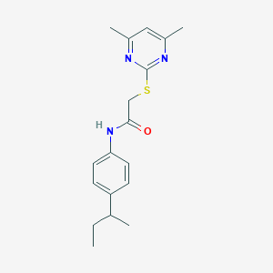 molecular formula C18H23N3OS B2495249 N-[4-(丙基)苯基]-2-[(4,6-二甲基-2-嘧啶基)硫代基]乙酰胺 CAS No. 306729-98-6