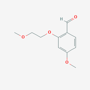 molecular formula C11H14O4 B2495260 4-甲氧基-2-(2-甲氧基乙氧基)苯甲醛 CAS No. 199742-44-4