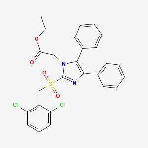 molecular formula C26H22Cl2N2O4S B2495261 ethyl 2-{2-[(2,6-dichlorobenzyl)sulfonyl]-4,5-diphenyl-1H-imidazol-1-yl}acetate CAS No. 339277-42-8