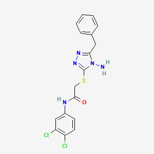 molecular formula C17H15Cl2N5OS B2495266 2-[(4-氨基-5-苄基-4H-1,2,4-三唑-3-基)硫代基]-N-(3,4-二氯苯基)乙酰胺 CAS No. 898607-16-4