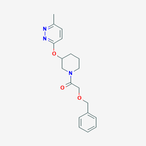 molecular formula C19H23N3O3 B2495270 2-(Benzyloxy)-1-(3-((6-methylpyridazin-3-yl)oxy)piperidin-1-yl)ethanone CAS No. 2034481-33-7