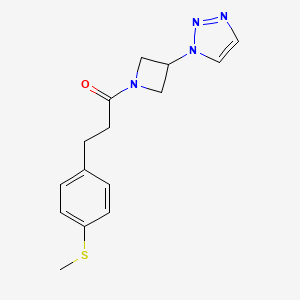 molecular formula C15H18N4OS B2495282 1-(3-(1H-1,2,3-triazol-1-yl)azetidin-1-yl)-3-(4-(methylthio)phenyl)propan-1-one CAS No. 2034430-78-7