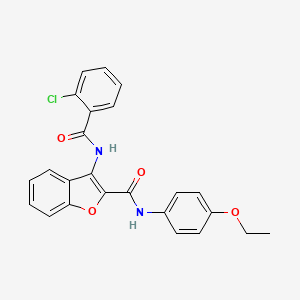 molecular formula C24H19ClN2O4 B2495286 3-(2-chlorobenzamido)-N-(4-ethoxyphenyl)benzofuran-2-carboxamide CAS No. 887888-32-6