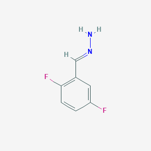 molecular formula C7H6F2N2 B2495289 (E)-[(2,5-Difluorophenyl)methylidene]hydrazine CAS No. 1820748-99-9
