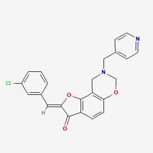 (Z)-2-(3-chlorobenzylidene)-8-(pyridin-4-ylmethyl)-8,9-dihydro-2H-benzofuro[7,6-e][1,3]oxazin-3(7H)-one