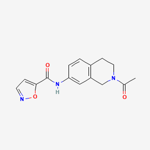 molecular formula C15H15N3O3 B2495313 N-(2-acetyl-1,2,3,4-tetrahydroisoquinolin-7-yl)-1,2-oxazole-5-carboxamide CAS No. 1208875-11-9