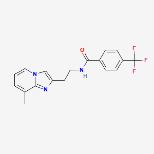 molecular formula C18H16F3N3O B2495316 N-(2-(8-methylimidazo[1,2-a]pyridin-2-yl)ethyl)-4-(trifluoromethyl)benzamide CAS No. 868978-24-9