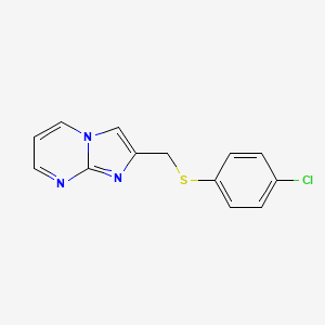 molecular formula C13H10ClN3S B2495336 2-(((4-Chlorophenyl)thio)methyl)imidazo[1,2-a]pyrimidine CAS No. 302935-72-4