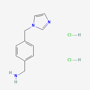molecular formula C11H15Cl2N3 B2495337 [4-(Imidazol-1-yl)methyl]benzylamine 2HCl CAS No. 1049722-87-3; 112086-47-2