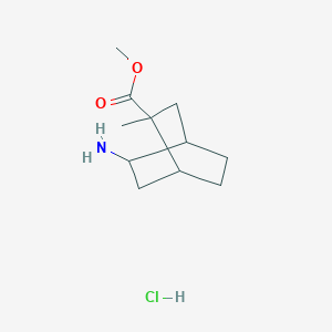 molecular formula C11H20ClNO2 B2495349 methyl 5-amino-2-methylbicyclo[2.2.2]octane-2-carboxylate hydrochloride, Mixture of diastereomers CAS No. 2460755-57-9