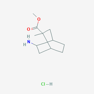 molecular formula C11H20ClNO2 B2495349 Methyl 5-amino-2-methylbicyclo[2.2.2]octane-2-carboxylate;hydrochloride CAS No. 2460755-57-9