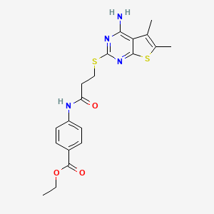 Ethyl 4-[3-(4-amino-5,6-dimethylthieno[2,3-d]pyrimidin-2-yl)sulfanylpropanoylamino]benzoate