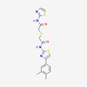 N-(4-(3,4-dimethylphenyl)thiazol-2-yl)-2-((2-oxo-2-(thiazol-2-ylamino)ethyl)thio)acetamide