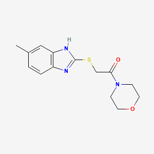 2-[(6-methyl-1H-benzimidazol-2-yl)sulfanyl]-1-morpholin-4-ylethanone