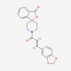 (E)-1'-(3-(benzo[d][1,3]dioxol-5-yl)acryloyl)-3H-spiro[isobenzofuran-1,4'-piperidin]-3-one