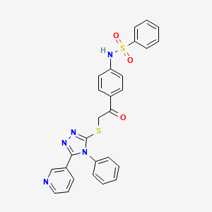 N-[4-[2-[(4-phenyl-5-pyridin-3-yl-1,2,4-triazol-3-yl)sulfanyl]acetyl]phenyl]benzenesulfonamide
