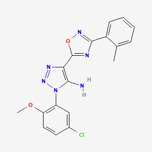 1-(5-chloro-2-methoxyphenyl)-4-(3-(o-tolyl)-1,2,4-oxadiazol-5-yl)-1H-1,2,3-triazol-5-amine