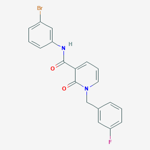 molecular formula C19H14BrFN2O2 B2495396 N-(3-bromophenyl)-1-[(3-fluorophenyl)methyl]-2-oxo-1,2-dihydropyridine-3-carboxamide CAS No. 932962-84-0
