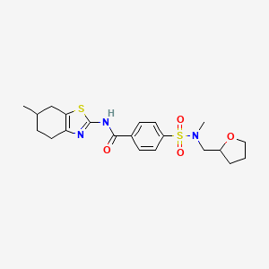 N-(6-methyl-4,5,6,7-tetrahydrobenzo[d]thiazol-2-yl)-4-(N-methyl-N-((tetrahydrofuran-2-yl)methyl)sulfamoyl)benzamide