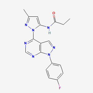 N-(1-(1-(4-fluorophenyl)-1H-pyrazolo[3,4-d]pyrimidin-4-yl)-3-methyl-1H-pyrazol-5-yl)propionamide