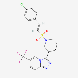 3-[1-[(E)-2-(4-Chlorophenyl)ethenyl]sulfonylpiperidin-3-yl]-6-(trifluoromethyl)-[1,2,4]triazolo[4,3-a]pyridine