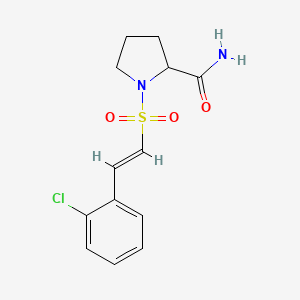 1-[(E)-2-(2-chlorophenyl)ethenyl]sulfonylpyrrolidine-2-carboxamide