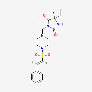 5-Ethyl-5-methyl-3-[[4-[(E)-2-phenylethenyl]sulfonylpiperazin-1-yl]methyl]imidazolidine-2,4-dione