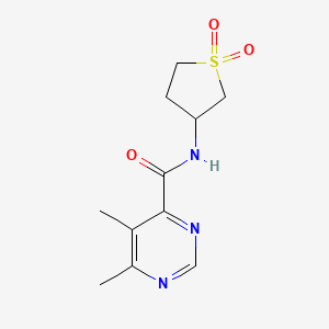 molecular formula C11H15N3O3S B2495416 N-(1,1-dioxo-1lambda6-thiolan-3-yl)-5,6-dimethylpyrimidine-4-carboxamide CAS No. 2415461-68-4