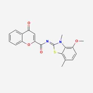 N-(4-methoxy-3,7-dimethyl-1,3-benzothiazol-2-ylidene)-4-oxochromene-2-carboxamide