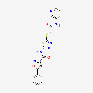 N-(5-((2-oxo-2-(pyridin-3-ylamino)ethyl)thio)-1,3,4-thiadiazol-2-yl)-5-phenylisoxazole-3-carboxamide
