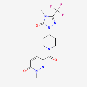 2-methyl-6-(4-(4-methyl-5-oxo-3-(trifluoromethyl)-4,5-dihydro-1H-1,2,4-triazol-1-yl)piperidine-1-carbonyl)pyridazin-3(2H)-one