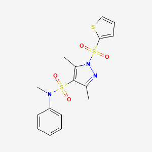 N,3,5-trimethyl-N-phenyl-1-(thiophene-2-sulfonyl)-1H-pyrazole-4-sulfonamide