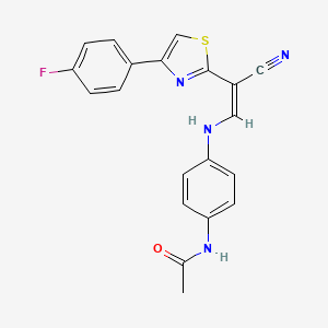 molecular formula C20H15FN4OS B2495450 (Z)-N-(4-((2-cyano-2-(4-(4-fluorophenyl)thiazol-2-yl)vinyl)amino)phenyl)acetamide CAS No. 477187-30-7