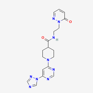 1-(6-(1H-1,2,4-triazol-1-yl)pyrimidin-4-yl)-N-(2-(6-oxopyridazin-1(6H)-yl)ethyl)piperidine-4-carboxamide
