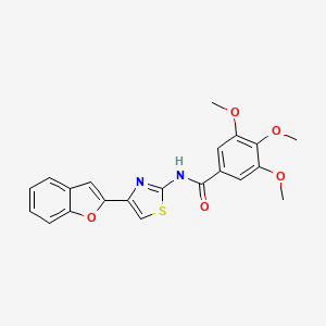 molecular formula C21H18N2O5S B2495453 N-[4-(1-苯并呋喃-2-基)-1,3-噻二唑-2-基]-3,4,5-三甲氧基苯甲酰胺 CAS No. 941918-51-0
