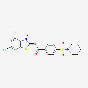 (Z)-N-(4,6-dichloro-3-methylbenzo[d]thiazol-2(3H)-ylidene)-4-(piperidin-1-ylsulfonyl)benzamide