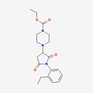molecular formula C19H25N3O4 B2495457 Ethyl 4-[1-(2-ethylphenyl)-2,5-dioxopyrrolidin-3-yl]piperazine-1-carboxylate CAS No. 857494-05-4
