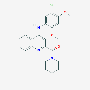 molecular formula C24H26ClN3O3 B2495460 N-(5-chloro-2,4-dimethoxyphenyl)-2-(4-methylpiperidine-1-carbonyl)quinolin-4-amine CAS No. 1251710-43-6
