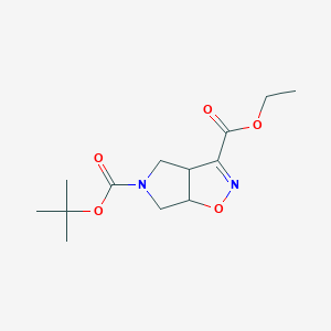 molecular formula C13H20N2O5 B2495464 5-Tert-butyl 3-ethyl 6,6A-dihydro-3AH-pyrrolo[3,4-D]isoxazole-3,5(4H)-dicarboxylate CAS No. 926649-63-0