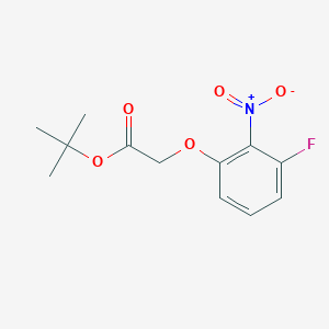 molecular formula C12H14FNO5 B2495473 tert-Butyl 2-(3-fluoro-2-nitrophenoxy)acetate CAS No. 1966123-30-7