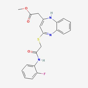 methyl [4-({2-[(2-fluorophenyl)amino]-2-oxoethyl}thio)-1H-1,5-benzodiazepin-2-yl]acetate
