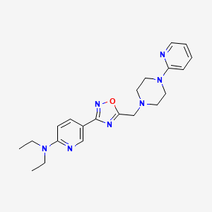 molecular formula C21H27N7O B2495492 N,N-diethyl-5-(5-{[4-(pyridin-2-yl)piperazin-1-yl]methyl}-1,2,4-oxadiazol-3-yl)pyridin-2-amine CAS No. 1251623-33-2