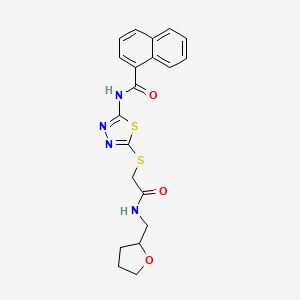 N-(5-((2-oxo-2-(((tetrahydrofuran-2-yl)methyl)amino)ethyl)thio)-1,3,4-thiadiazol-2-yl)-1-naphthamide