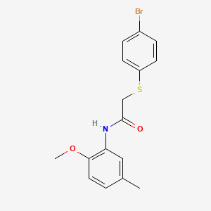 2-[(4-bromophenyl)sulfanyl]-N-(2-methoxy-5-methylphenyl)acetamide