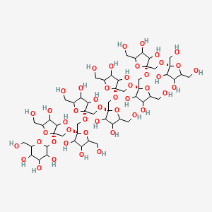 molecular formula C54H92O46 B2495529 2-[(2S)-2-[[(2R)-2-[[(2R)-2-[[(2R)-2-[[(2R)-2-[[(2R)-2-[[(2R)-2-[[(2R)-3,4-dihydroxy-2,5-bis(hydroxymethyl)oxolan-2-yl]oxymethyl]-3,4-dihydroxy-5-(hydroxymethyl)oxolan-2-yl]oxymethyl]-3,4-dihydroxy-5-(hydroxymethyl)oxolan-2-yl]oxymethyl]-3,4-dihydroxy-5-(hydroxymethyl)oxolan-2-yl]oxymethyl]-3,4-dihydroxy-5-(hydroxymethyl)oxolan-2-yl]oxymethyl]-3,4-dihydroxy-5-(hydroxymethyl)oxolan-2-yl]oxymethyl]-3,4-dihydroxy-5-(hydroxymethyl)oxolan-2-yl]oxymethyl]-3,4-dihydroxy-5-(hydroxymethyl)oxolan-2-yl]oxy-6-(hydroxymethyl)oxane-3,4,5-triol CAS No. 143625-74-5