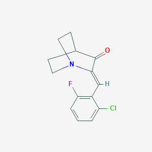 molecular formula C14H13ClFNO B2495533 (2Z)-2-[(2-氯-6-氟苯基)甲基亚甲基]-1-氮杂双环[2.2.2]辛-3-酮 CAS No. 477848-49-0