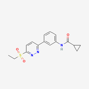 molecular formula C16H17N3O3S B2495538 N-(3-(6-(ethylsulfonyl)pyridazin-3-yl)phenyl)cyclopropanecarboxamide CAS No. 897614-42-5