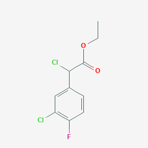 molecular formula C10H9Cl2FO2 B2495539 乙酸2-氯-2-(3-氯-4-氟苯基)乙酯 CAS No. 1531504-82-1