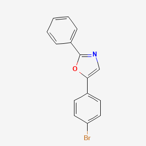 molecular formula C15H10BrNO B2495545 5-(4-Bromophenyl)-2-phenyloxazole CAS No. 96908-21-3